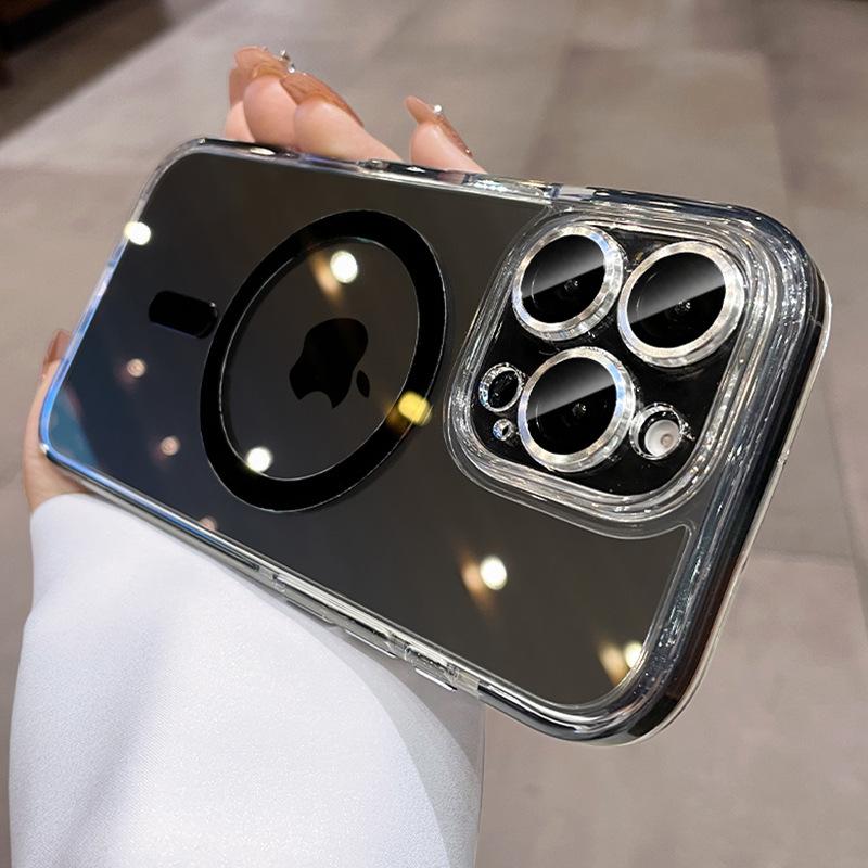 Strong Magnetic Attraction] Applicable To Apple 16promax Mobile Phone Case 15pro New 14 Lens All-inclusive 13pm Anti-drop Cover