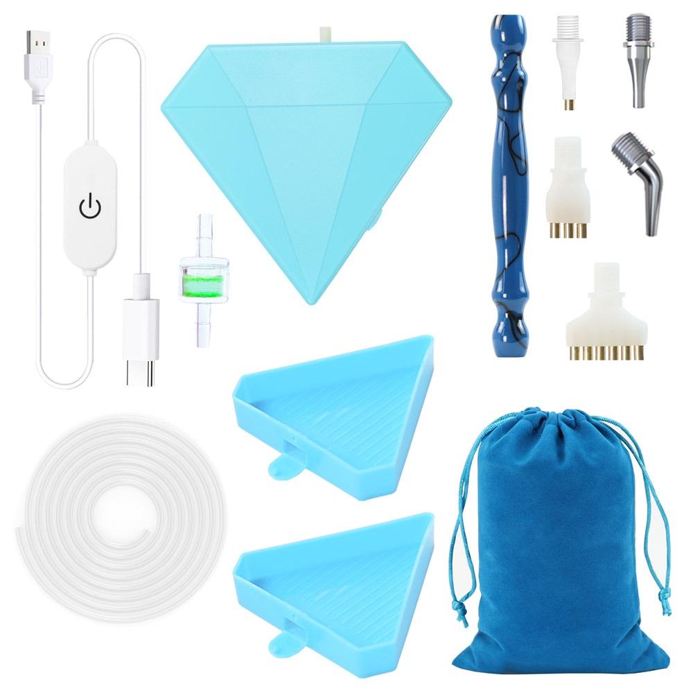 DIY Craft Vacuum Diamond Painting Pen Kits USB Powered with Storage Bag Suction Device Point Drill Tool Beading Plates