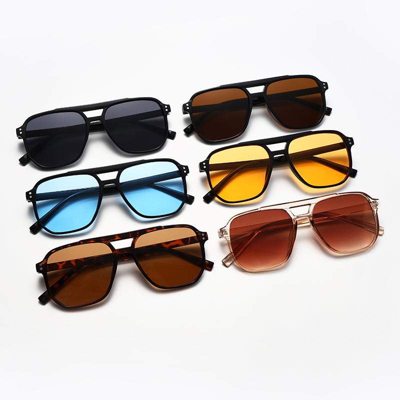 Fashion Rice Nail Double Beam Men's Sunglasses European and American Pilot Sunglasses Der Riding Driving Sunglasses