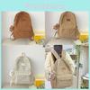 Korean Style Casual Backpack With Corduroy Material And 20l To 35l Storage For Travel And School