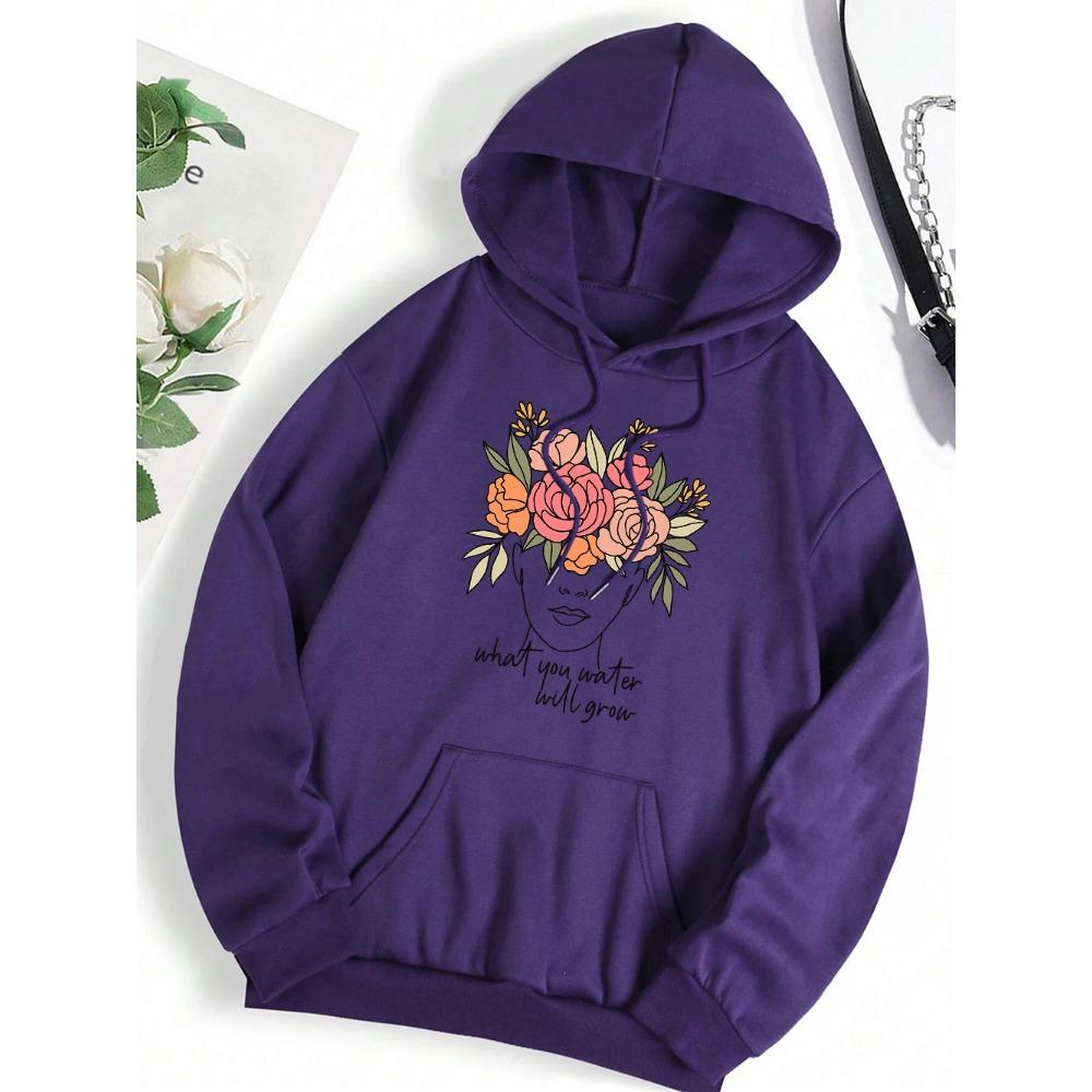 What You Water Will Grow Men Women Hoody Hip Hop Fleece Hoodies Casual Pullover Clothing Autumn Fleece Pocket Couple Hooded
