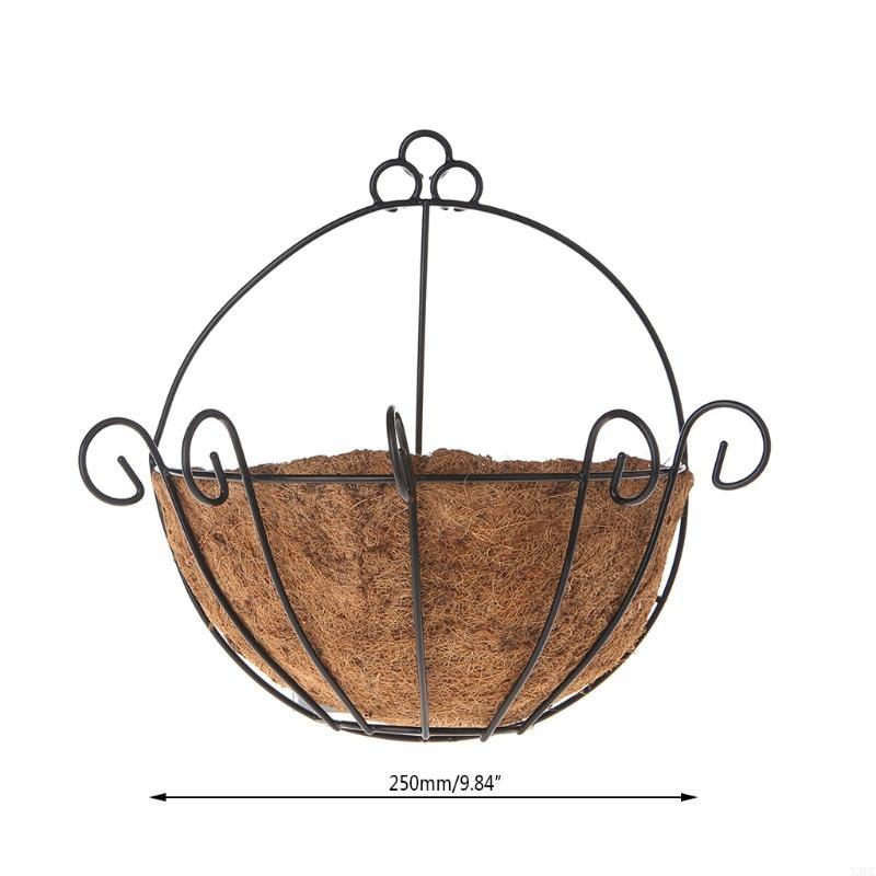 

Flowerpot Iron Coconut DIY Garden Hanging Planters Wall Baskets Pot Half Round X3UC
