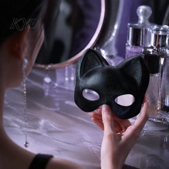 Stylish Costume Masque for Events Cat Masquerade Masque, Sparkly Sequins/Velvet/Black Half Face Comfortable Plastic Adults Women Men Halloween
