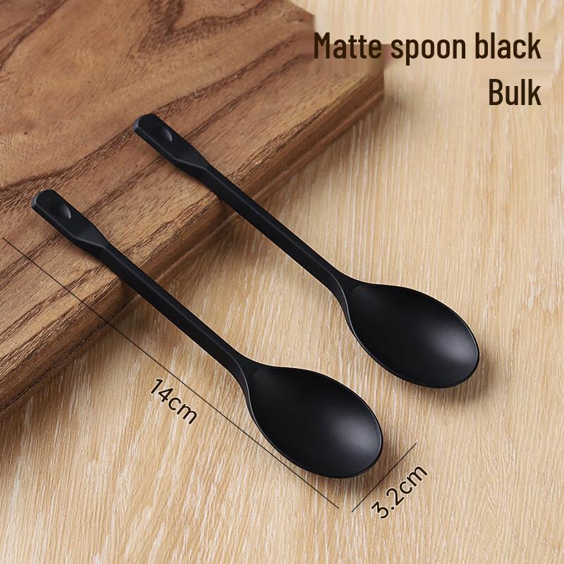 Shixun Individually Wrapped Black Plastic Spoons