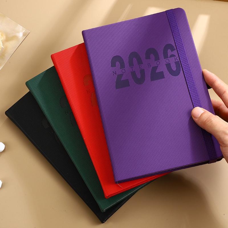 High-Quality 2026 Planner Notebook Daily Weekly Monthly Calendar Planner A5 Size With Faux Leather Cover For Business Student