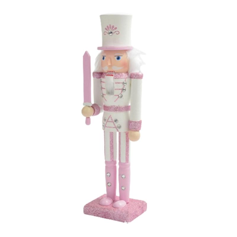 Pink King Wood Walnut Cracker Puppet Soldier Christmas Decoration forXmas Decor NewYear Gift