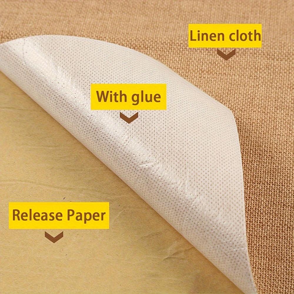 50X148CM Self-Adhesive Duty Burlap Paper Roll - Multi-Purpose Craft Material for Gift Boxes, Photo Frames, Furniture Decor