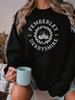 3D Digital Crew Neck Printed Sweater Letter Loose Top Women'S Color Pattern