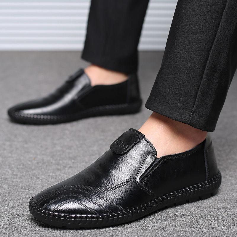 Herren Rund Zehenbereich Synthetik Lässig Herren Freizeitschuhe Slipper Erbsenschuhe Atmungsaktiv Niedriger Absatz Loafer Herrenschuhe Herren