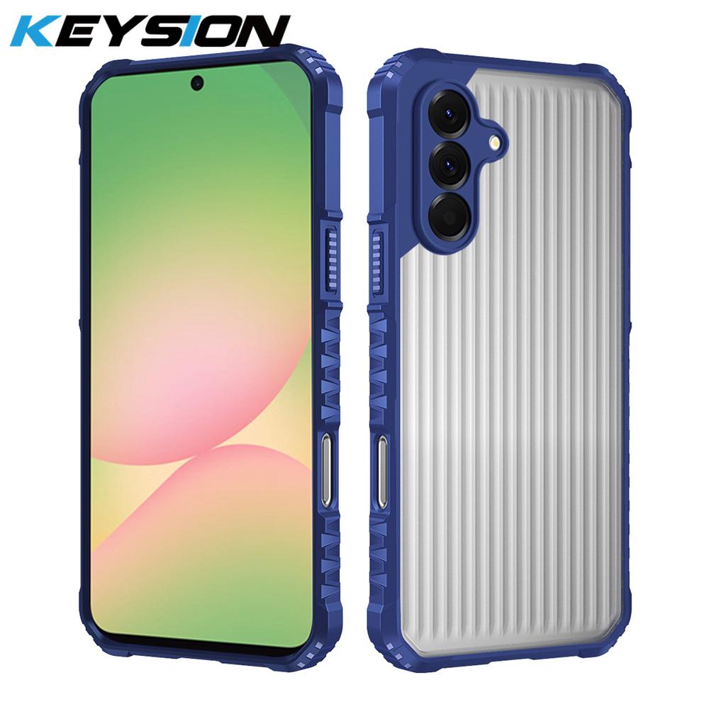 KEYSION Wytrzymałe, odporne na wstrząsy etui na telefon Samsung S23 S24 S25 Ultra Silikon+PC Półprzezroczysta matowa osłona dla Galaxy S25 S21 FE