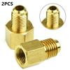 2PCS R134a Refrigerant Tank Adapter To R12 Fitting Adapter 1/2 Female To 1/4 Male Flare Adaptor Valve Core And Vacuum Pump
