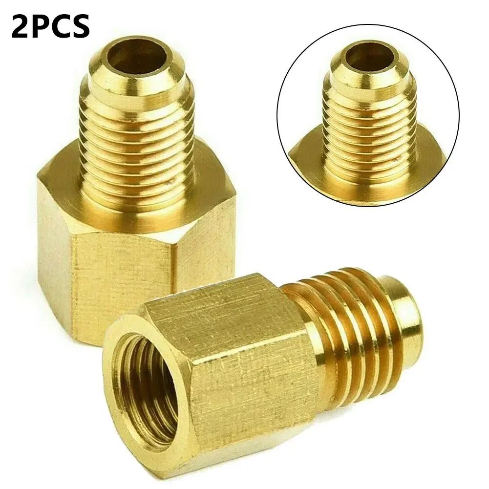 2PCS R134a Refrigerant Tank Adapter To R12 Fitting Adapter 1/2 Female To 1/4 Male Flare Adaptor Valve Core And Vacuum Pump