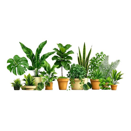 Static Glass Sticker Clings Electrostatic Glue Reusable Green Plant Window Adsorption No Privacy