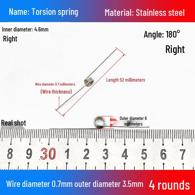 Torsion Spring Steel 0.3-3.0 for 90/180° Clip Trash Can