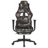 Gaming Chair with Massage Function and Footrest Black Camouflage Fabric