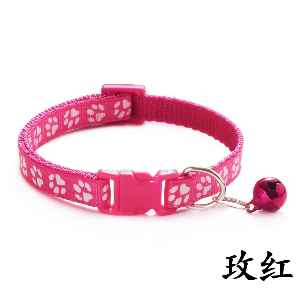 Pet Patch Colorful Collar Puppy and Cat Collar Cat Collar with Paw Print and Bell Cat Buckle Collar