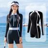 2026 Women's Long Sleeve One-Piece Swimsuit: Slimming, Tummy Concealing, Conservative Zipper for Surfing & Hot Springs