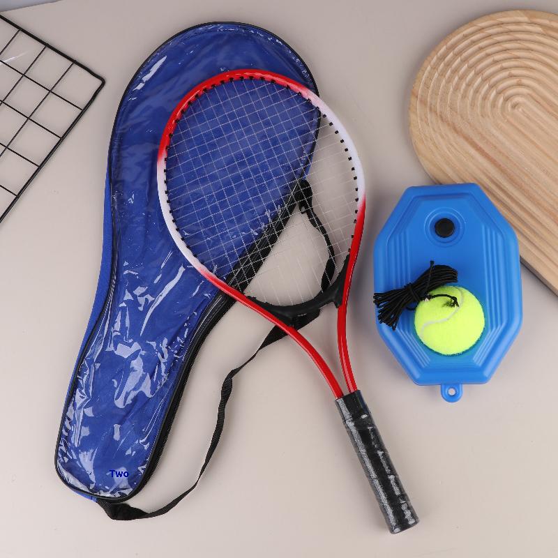 1Set Tennis Trainer With Line Rebound Balls And Elastic Rope Base Beginner'S One Person Tennis Racquet Children'S Suit