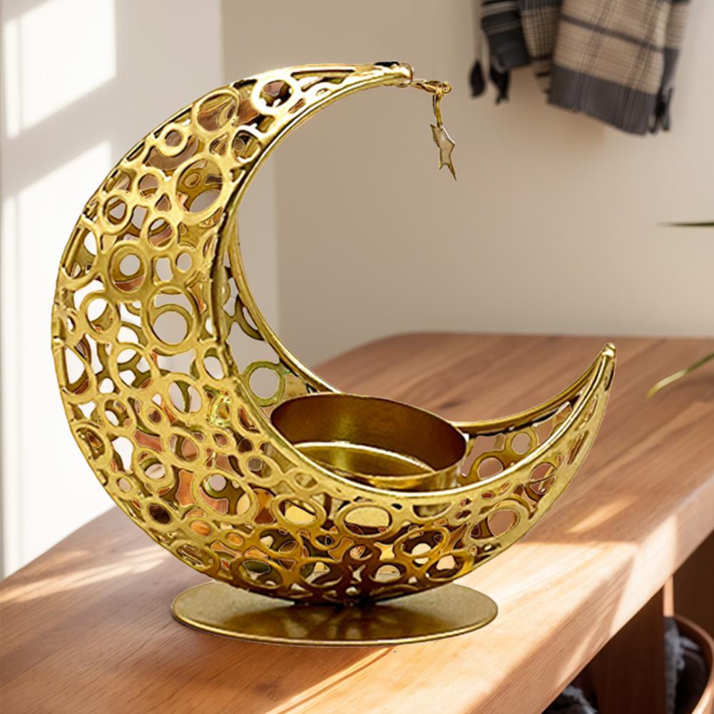 Candle Holder Moon Candle Holder Home Party Decor Ramadan Tea Light Holder Holder Eid Mubarak Table Decor for Eid Al Adha Gifts