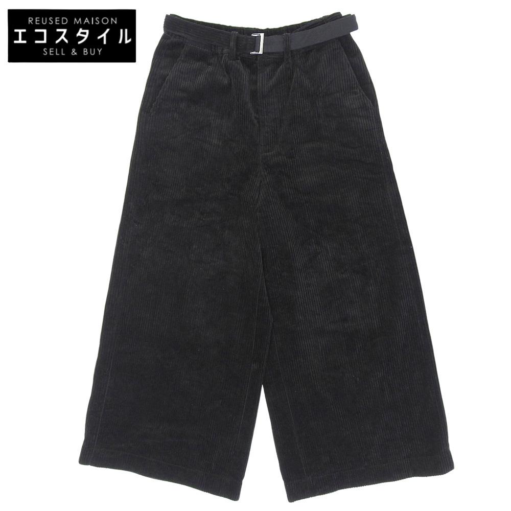 Sacai Excellent Condition Corduroy Pants Bottoms for Men, Black, Size 1, 24-03491M, 2024 Autumn/Winter. Bottoms 1 blackUsed