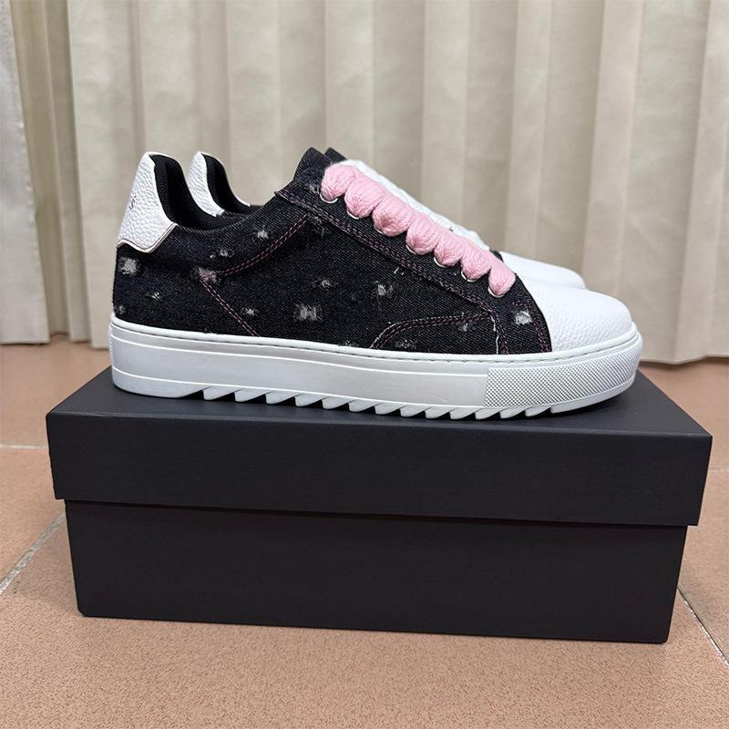 Scarpe Scarpe Sportive e per il Tempo Libero Scarpe da Skateboard da Uomo in Denim Strappato con Plateau Scarpe a Pagnotta Donna