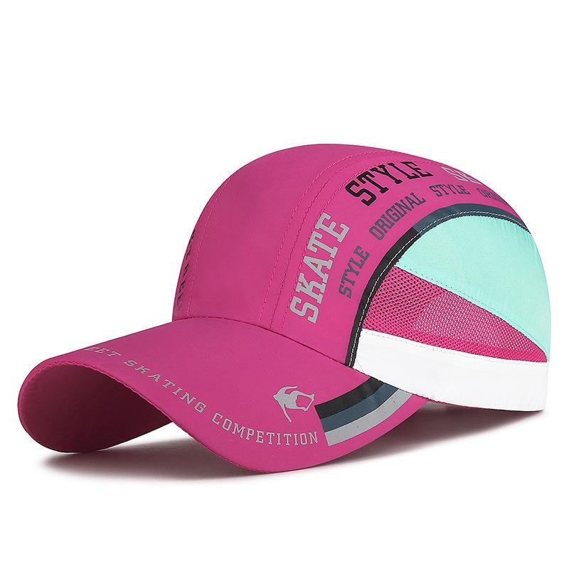 

Summer Colorful Printed Mesh Quick-Dry Baseball Cap, Lightweight Breathable Outdoor Sun Hat for Marathon Running 56-60cm розы красного