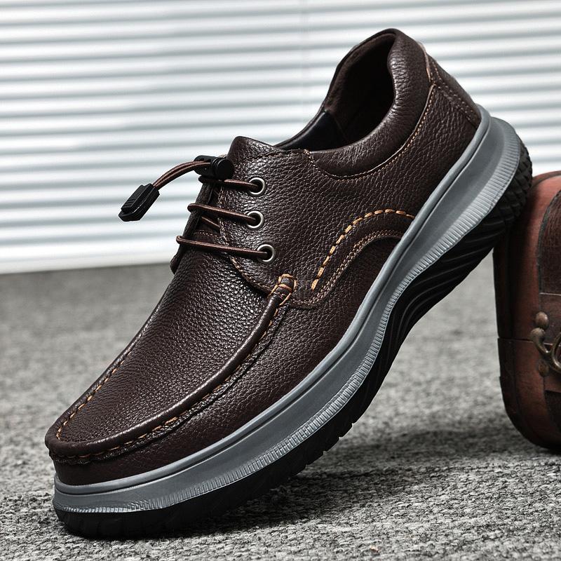 

Обувь мужская роскошная черная натуральная кожа мужская обувь на платформе коровья кожа дизайнерская повседневная обувь высококачественные уличные мужские кроссовки 44 коричневый