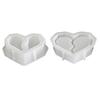 Heart Shape Silicone Mould with Two Compartments for Crafting Candle Resin Art and Plasters for Home Decoration