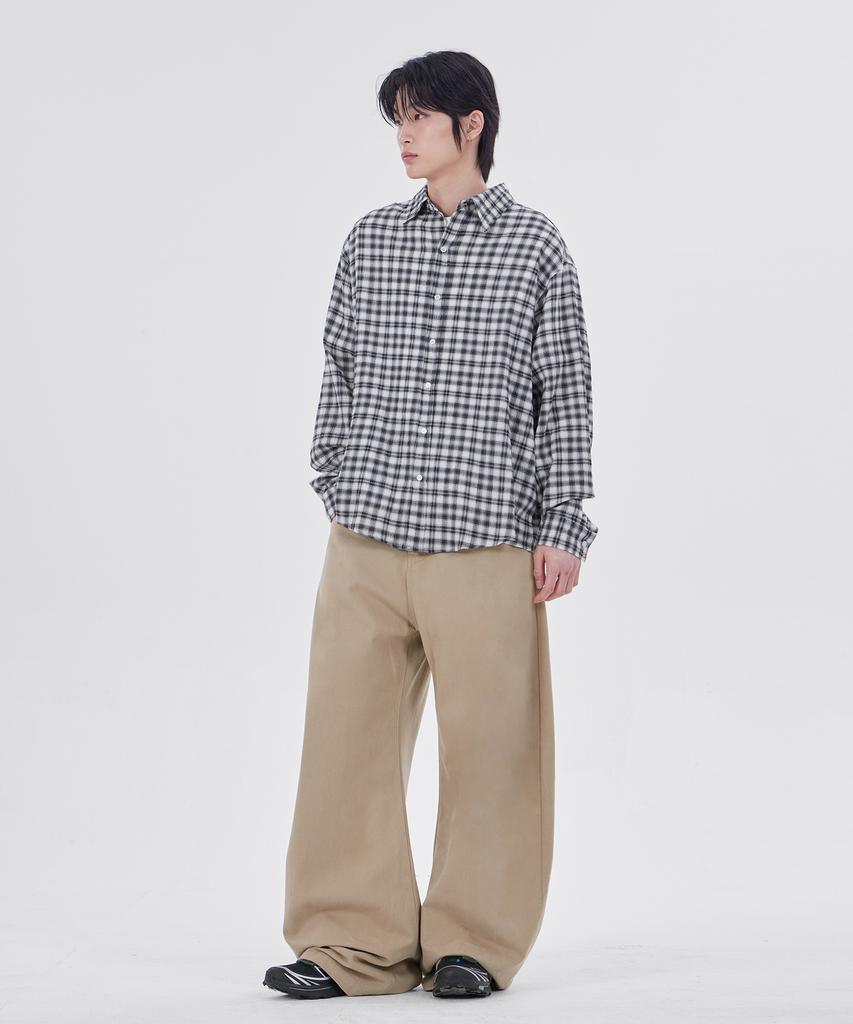 Good Life Works High Curved Wide Cotton Pants Beige