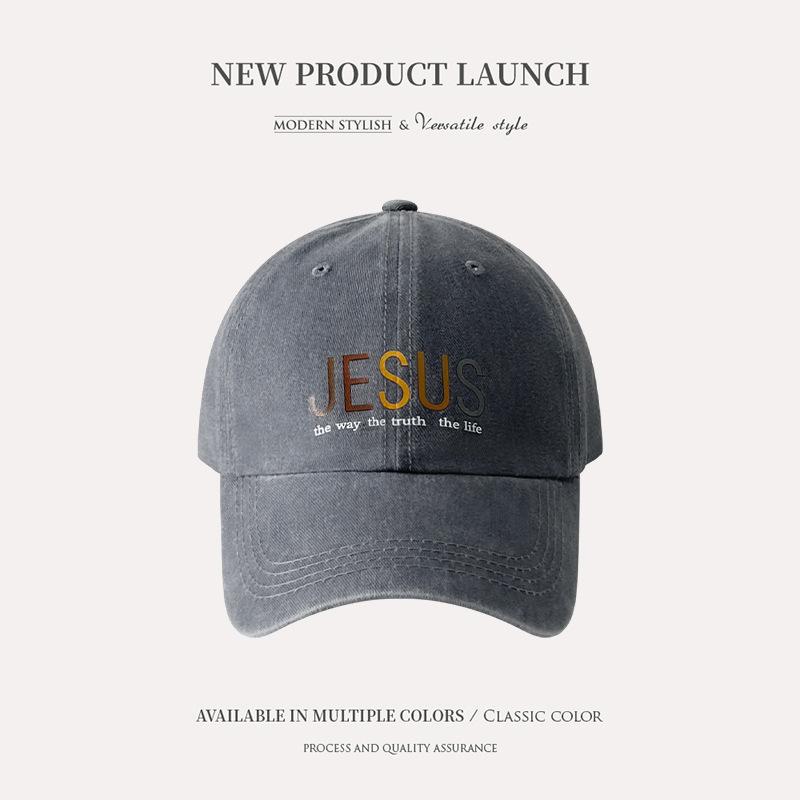 Retro Washed Hat Ins Printed Letters Baseball Cap Fashionable Versatile Spring and Summer Sunshade New Cap