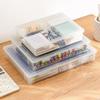 Plastic Storage Box Large Capacity Transparent Durable File Organizer Stackable Case for Home Office School Paper Storage
