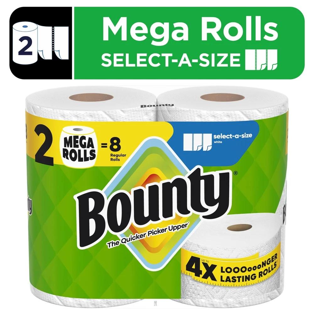 Mega Rolls Select-A-Size Paper Towels Ultra Absorbent Durable Diamond Texture Quickly Picks Up Spills Messes Perfect Home Tasks
