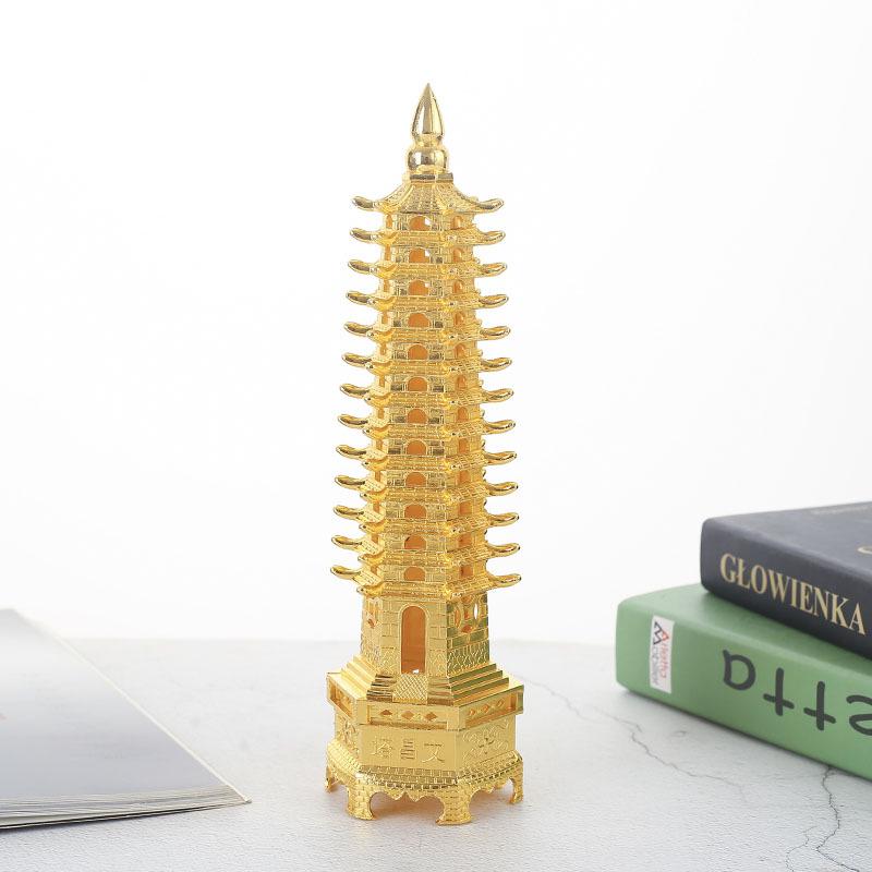 13-Story Alloy Wenchang Pagoda Ornament: Creative Desk Decoration & Christmas Gift for Students