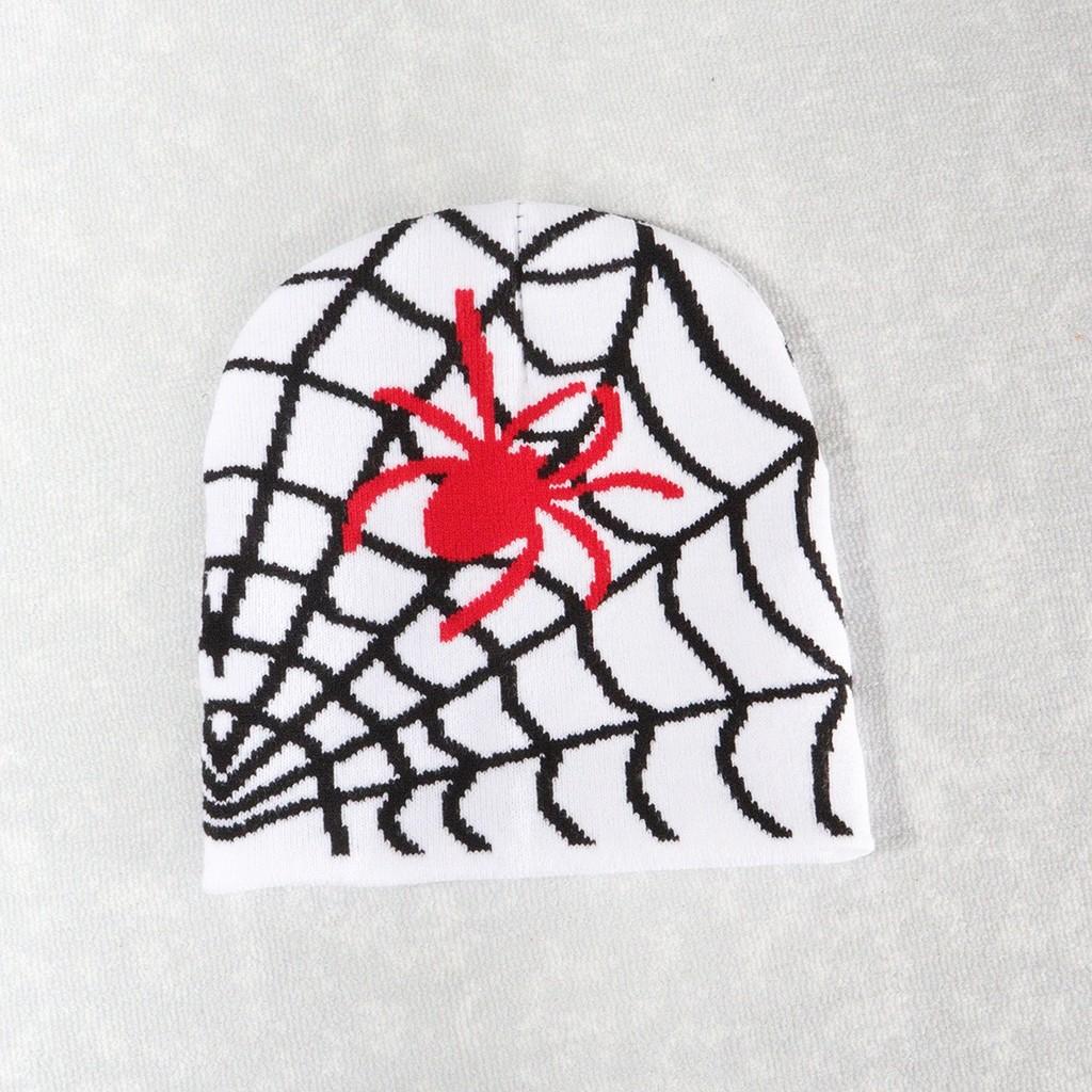 Spider Pattern Knit Beanie For Men And Women Warm Streetwear Fashion 2023