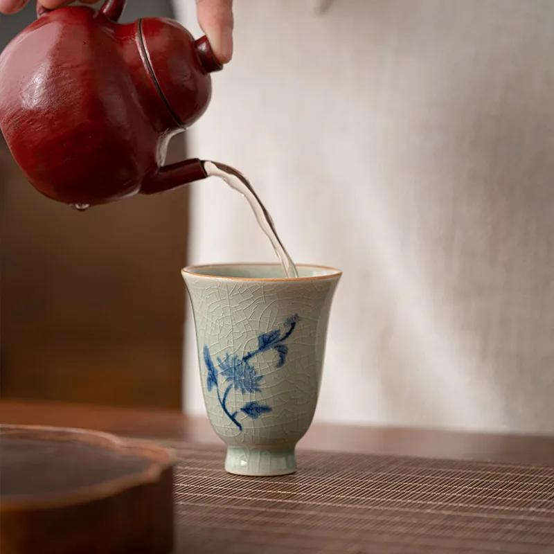 Home Guests Host Cup Orchid Bamboo Chrysanthemum Beauty Plum Personal Fragrance Type Single Tea Chinese Ceramic Tea Set Kitchen