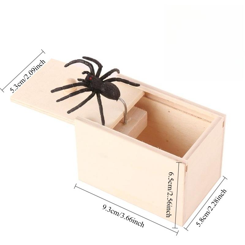 

Horror Spider Box Funny Prank Toy Small Wooden Surprise Box Must-have Party Prank Product