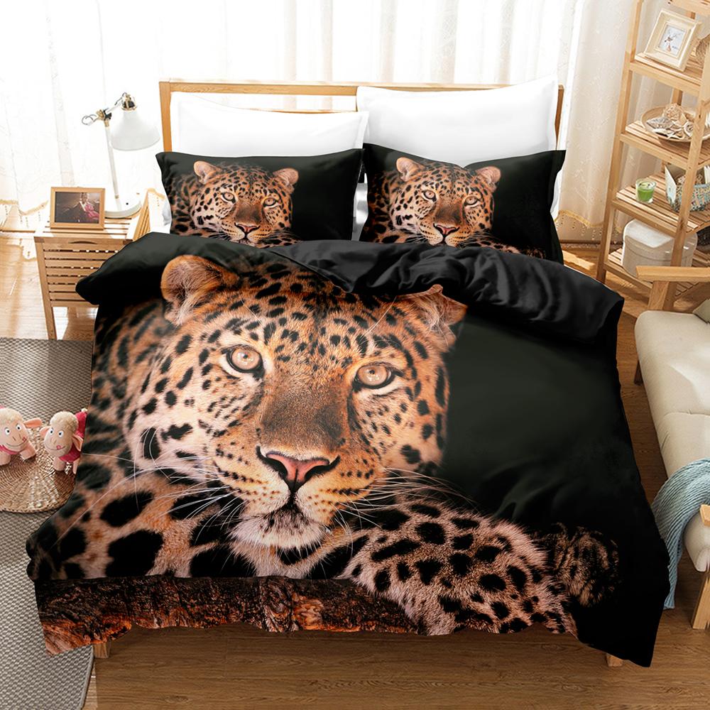 Set Biancheria da Letto 3D Il Leopardo Set Copripiumino Con Federe Letto Singolo Matrimoniale Queen King Biancheria da Letto