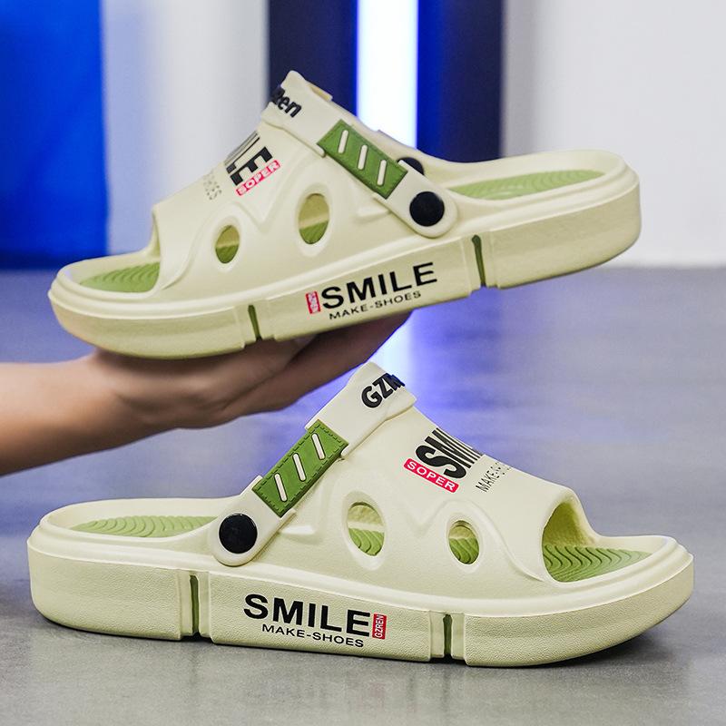 

Sandals for boys and girls, one shoe and two for summer driving, one word cool slippers Douyin 2025slippers 44-45 зелёный