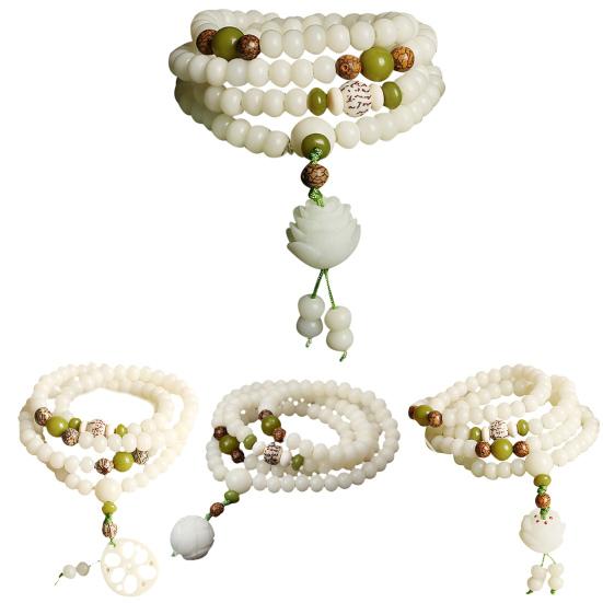 Braccialetti da uomo con perline di preghiera in resina naturale, braccialetto di corda accattivante