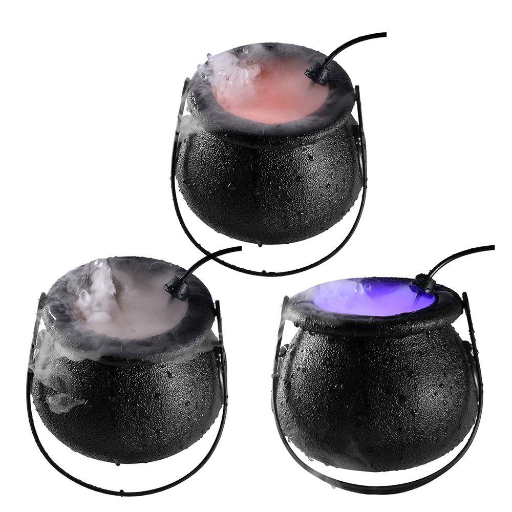 Fog Machine Light LED Water Fountain Fogger Smoke Machine Halloween Decoration Witch Pot Fog Maker