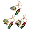 Keychain Pendant School Bus Acrylic Traffic Light Keyring Bag Charm Backpack Handbag Car Keys Wallet