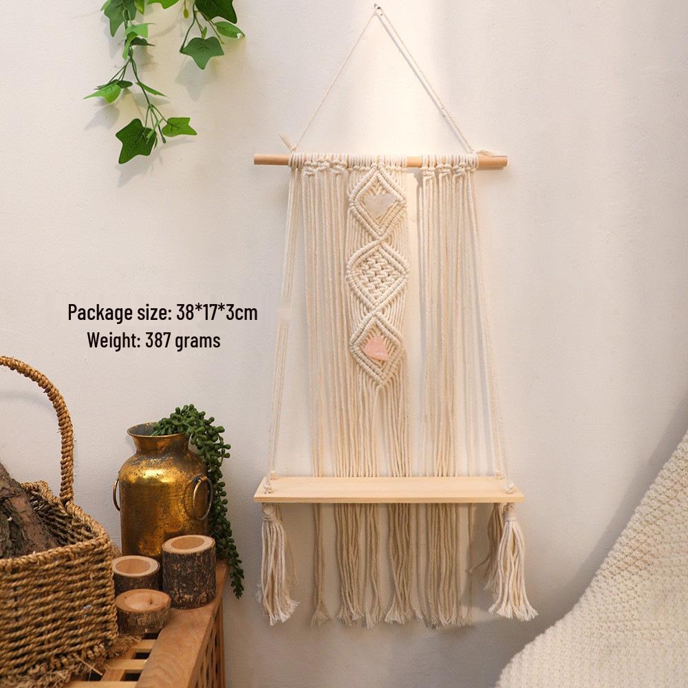 Bohemian Hand-Woven Tapestry Wall Shelf & Flower Pot Rack