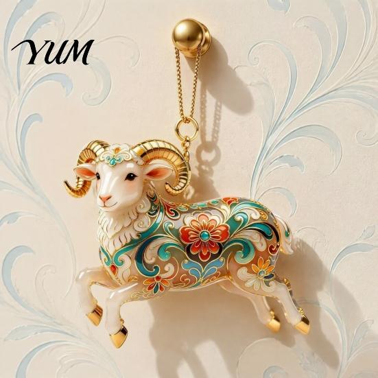 Elegant Home Party Decoration 2D Acrylic Goat Christmas Ornament, Cute Animal Sheep Hanging Decor for Easy Festival Tree, Holiday Decoration, New Year