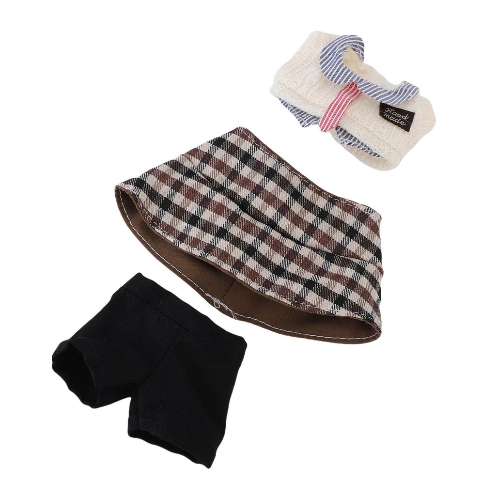 Clothing Kit for 17cm Dolls Bucket Hat Top and Pants Gentleman Outfits Dressing Decoration Collectibles