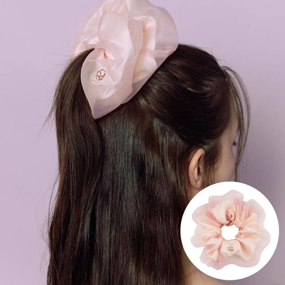 Organza Hair Scrunchie Pink RA24B06L