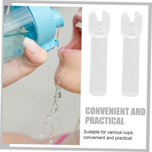 HEALEEP 6-Piece Washable Silicone Straw Accessories, Lightweight and Flexible Replacement Straws for Large Toilet Water Cups, Clear Tumbler Straws for