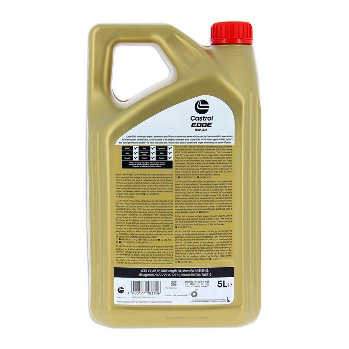 Huile Moteur - CASTROL EDGE 0W-40 - 5L - 0W40