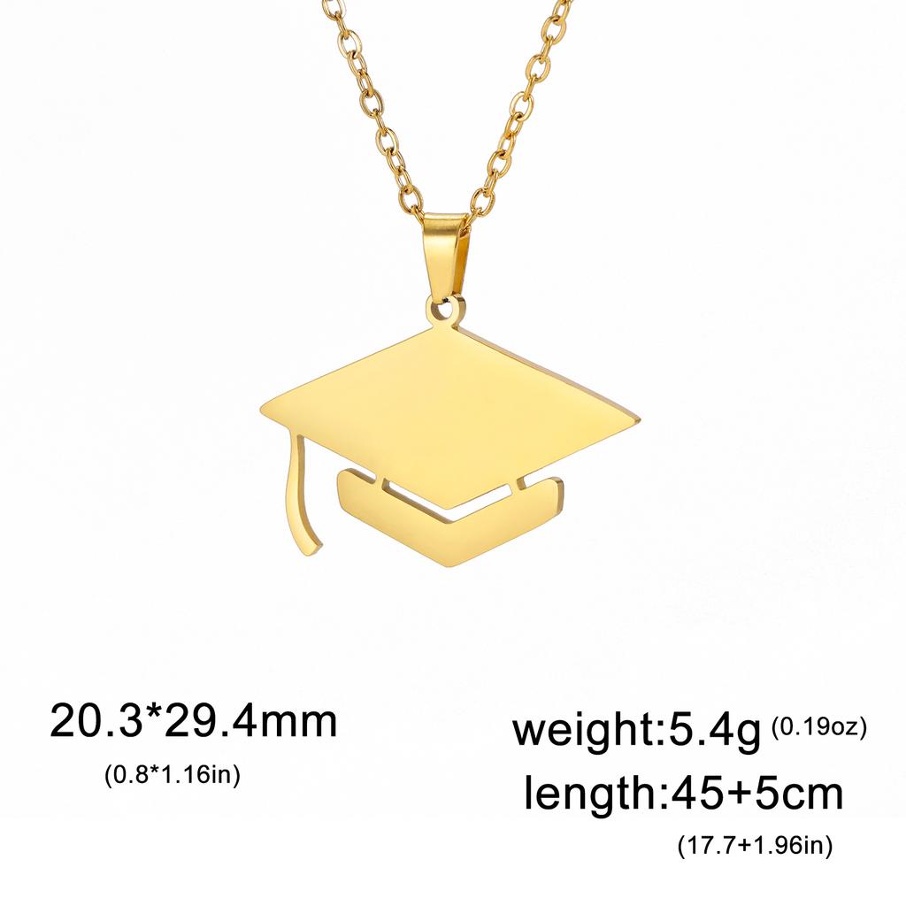 Cazador University Graduation Bachelor Cap Necklaces for Women Men Stainless Steel Anniversary Gift Necklace Jewelry 2026 New