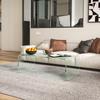 Modern Tempered Glass Living Room Coffee Table with Monobloc Design, 100x50x35 cm, Transparent