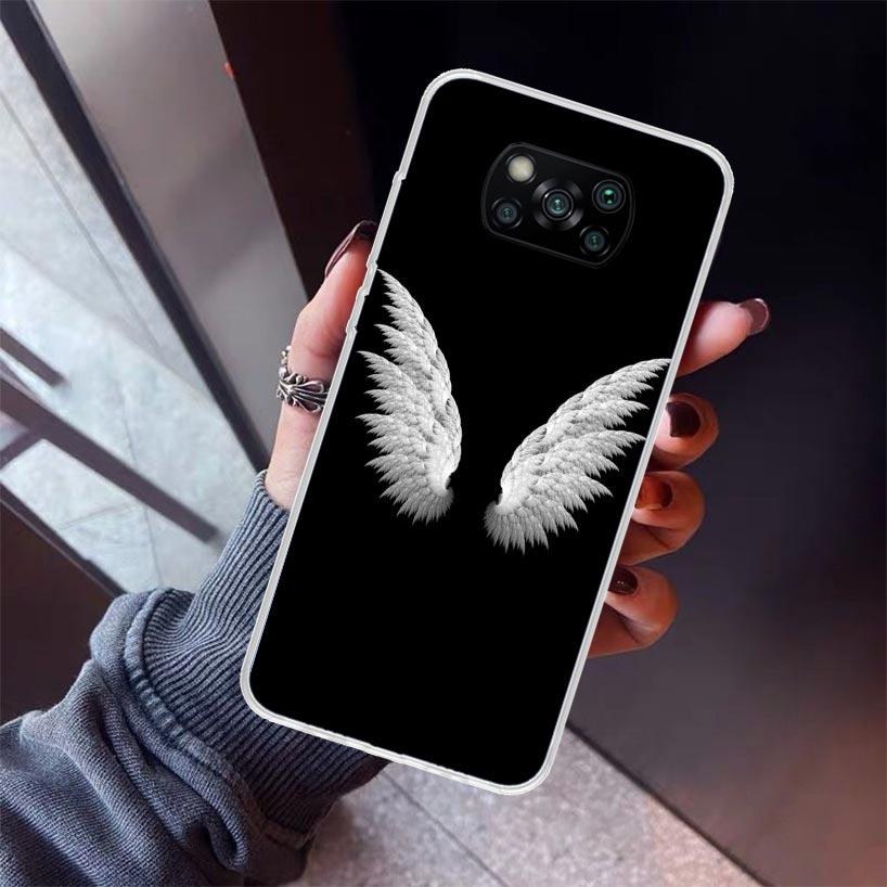 Angel Wings Feather Phone Case For Xiaomi Poco X5 X6 X7 Pro F7 Ultra M7 Redmi 15C 15 13C 13 12C 12 10 10C 10A 9 9C 9T 9A Cover P